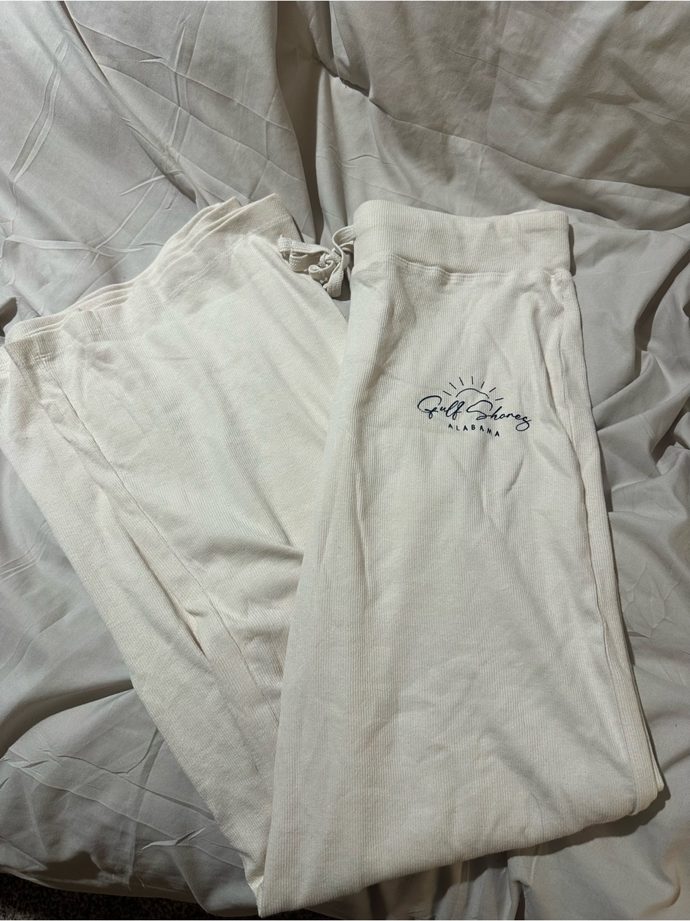 Cream Sweatpants with Logo